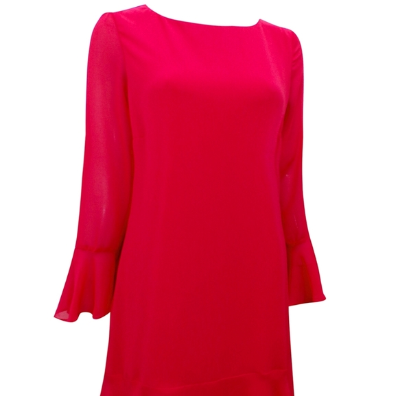 Flute Sleeve Shift Dress - Picture 2 of 9